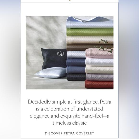 Matouk Petra Coverlet and 2 Euro Shams. Ivory.  Good used condition. King size. - Picture 11 of 16